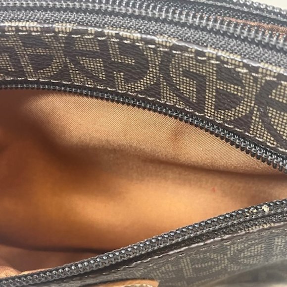 Giani Bernini Brown Block Signature Zip Wallet Clutch Small Purse 7.5"x5.25" - Picture 9 of 14